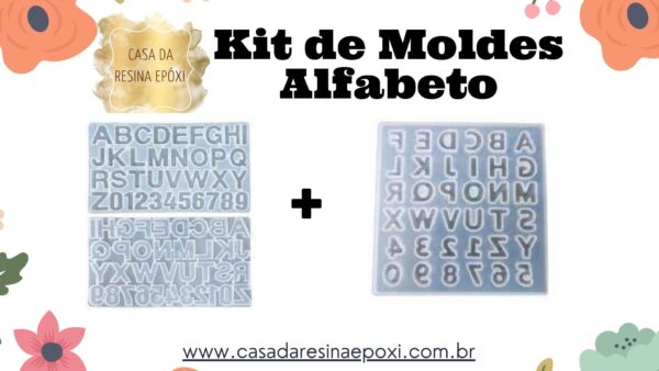 Kit Molde Silicone - Alfabeto Grande 4cm+ Molde Silicone – Mini Alfabeto