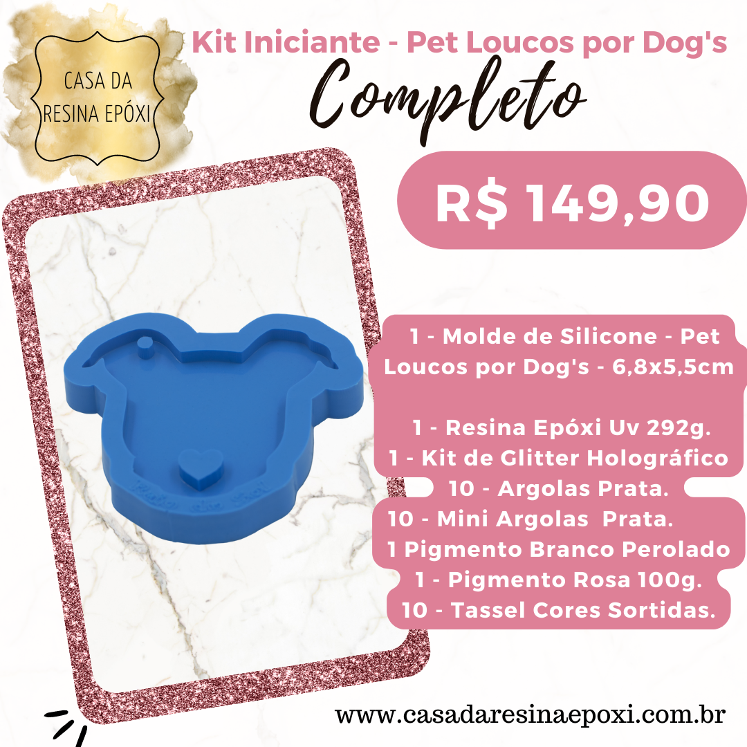 Kit Artesanato Iniciante Resina Epóxi Vip Resinas Kit 1Kg VR100