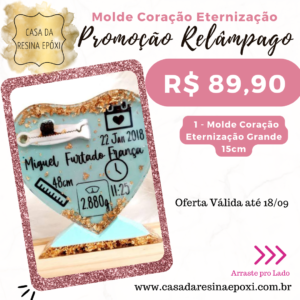 Molde Silicone  - Coração Eternização 15cm