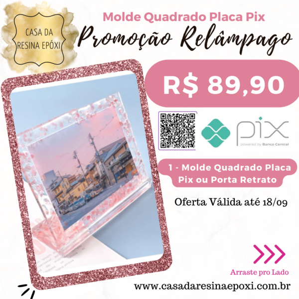 Molde Silicone  - Placa Pix / Eternização 14cm.