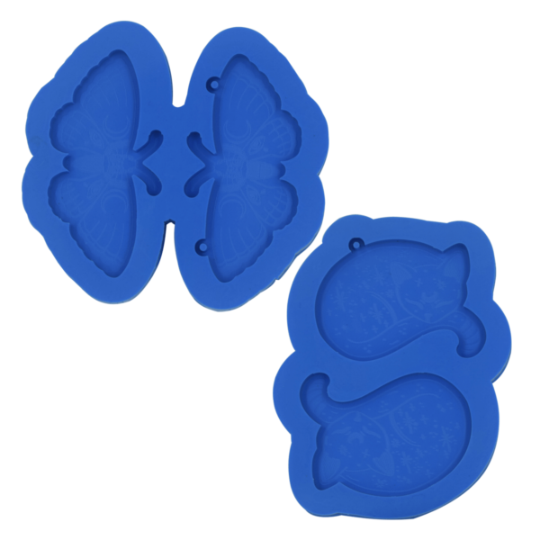 Kit Moldes de Silicone Mariposa e Gato Galáctico