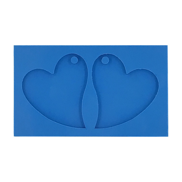 Molde de Silicone Pingente dois Corações