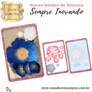 Molde Silicone - Kit c/ 01 Flor 35cm + 01 Porta Copos Flor de 10cm