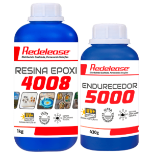Resina Epoxi 4008 Baixa Visc. ULTRA TRANSPARENTE e Proteção UV c/ Endurecedor (1,430Kg)