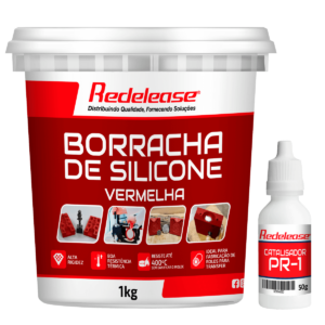 Borracha De Silicone Vermelha Rígida para Fundição Com Catalisador (1,050 Kg)