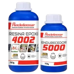 Resina Epoxi 4002 Alta Visc. ULTRA TRANSPARENTE e Proteção UV c/ Endurecedor (1Kg)