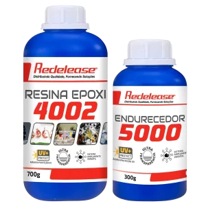 Resina Epoxi 4002 Alta Visc. ULTRA TRANSPARENTE e Proteção UV c/ Endurecedor (1Kg)