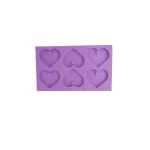 Molde Silicone - Coração c/ 6 Cavidades CMR42