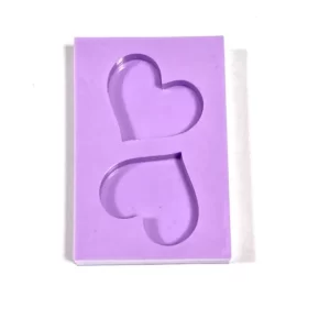 Molde Silicone - Coração c/ 2 Cavidades CMR418